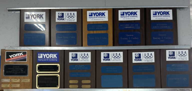 York Eagle Award Plaques - Shannon Heating & Cooling, Inc.
